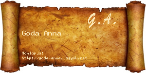 Goda Anna névjegykártya