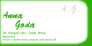 anna goda business card